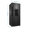 B_Mabe_Refrigerador_415Lts_Black_Steel_RMP415YPC_Derecha_Isometrico
