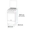 Cocina de Piso a Gas 60 cm Inox Mabe - EM6095FX1